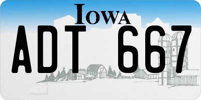 IA license plate ADT667
