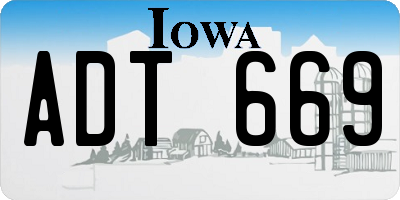 IA license plate ADT669