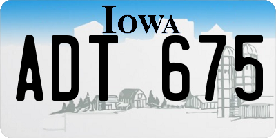 IA license plate ADT675