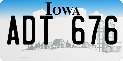IA license plate ADT676