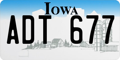 IA license plate ADT677