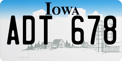 IA license plate ADT678