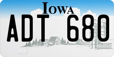 IA license plate ADT680