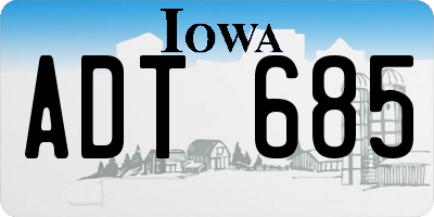 IA license plate ADT685
