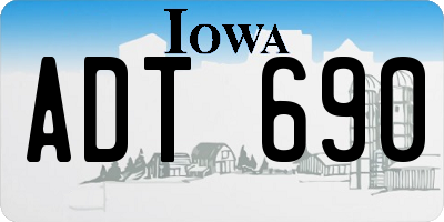 IA license plate ADT690