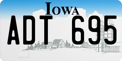 IA license plate ADT695