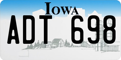 IA license plate ADT698