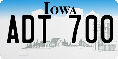 IA license plate ADT700