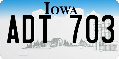 IA license plate ADT703