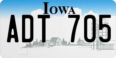 IA license plate ADT705