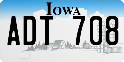 IA license plate ADT708
