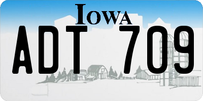 IA license plate ADT709
