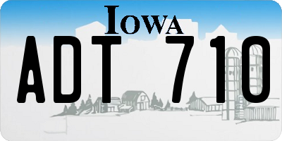 IA license plate ADT710