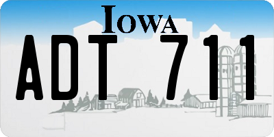 IA license plate ADT711