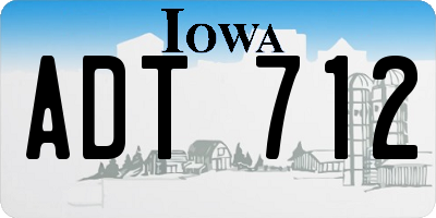 IA license plate ADT712