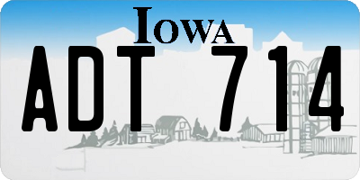 IA license plate ADT714