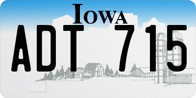 IA license plate ADT715