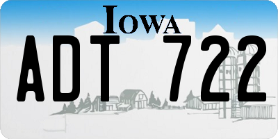 IA license plate ADT722