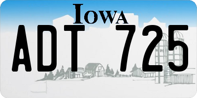 IA license plate ADT725