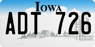 IA license plate ADT726