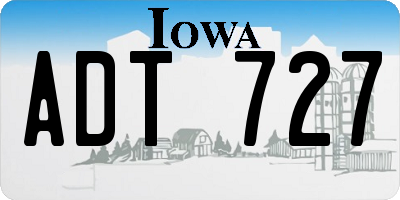 IA license plate ADT727