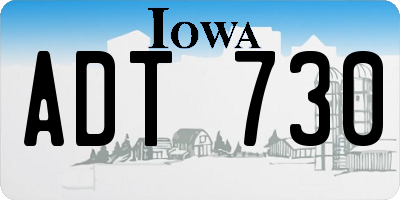 IA license plate ADT730