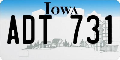 IA license plate ADT731