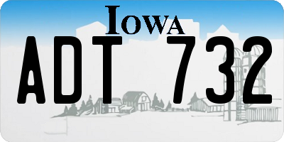 IA license plate ADT732