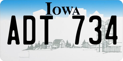 IA license plate ADT734