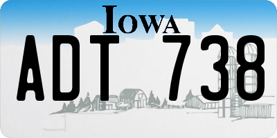 IA license plate ADT738