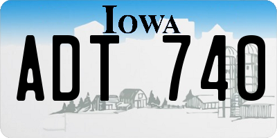 IA license plate ADT740