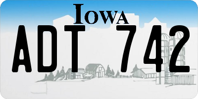 IA license plate ADT742