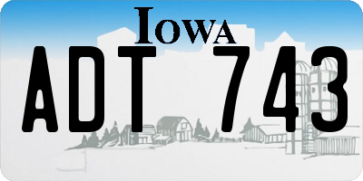 IA license plate ADT743