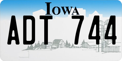 IA license plate ADT744