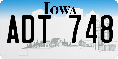 IA license plate ADT748
