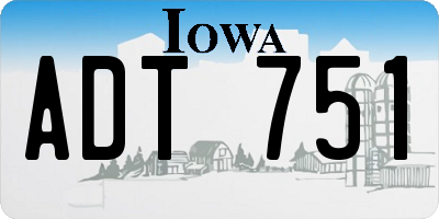 IA license plate ADT751