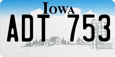 IA license plate ADT753