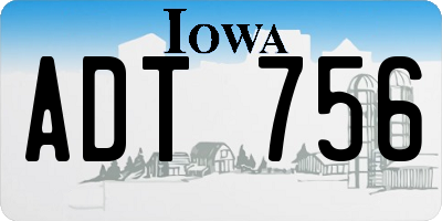 IA license plate ADT756