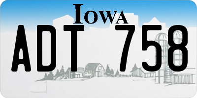 IA license plate ADT758