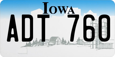 IA license plate ADT760