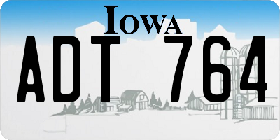 IA license plate ADT764