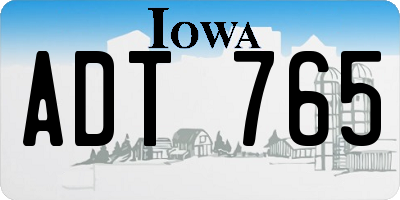 IA license plate ADT765