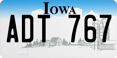 IA license plate ADT767