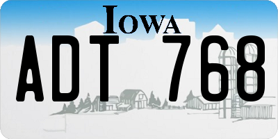 IA license plate ADT768