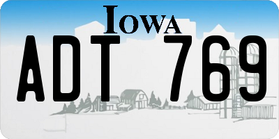IA license plate ADT769
