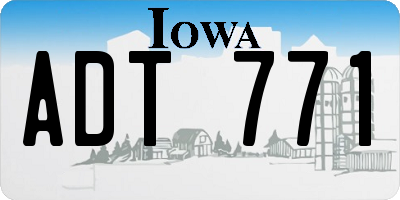 IA license plate ADT771