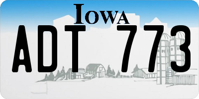 IA license plate ADT773