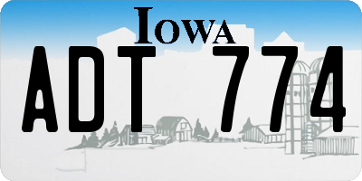 IA license plate ADT774