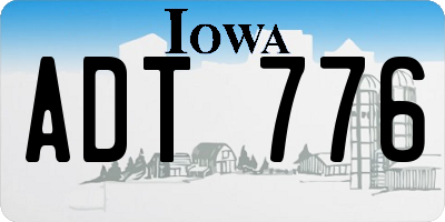 IA license plate ADT776