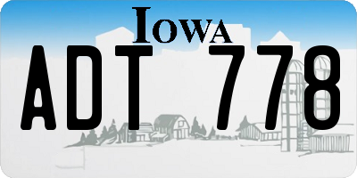 IA license plate ADT778